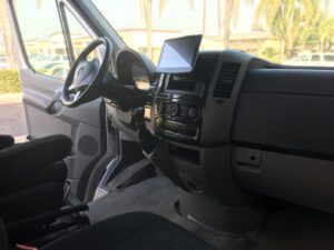 Custom touchscreen multimedia system installation in Mercedes Sprinter van in Orange County